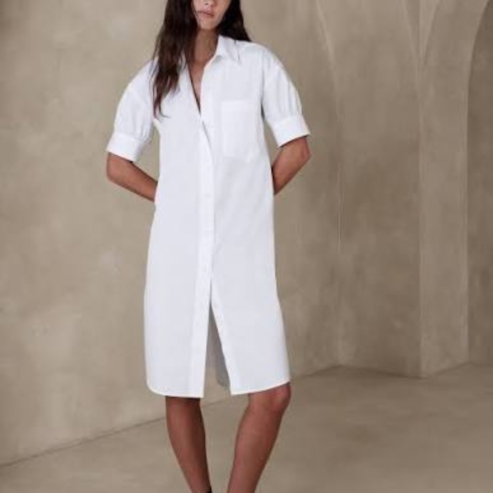 Banana Republic Poplin Knee-Length Shirtdress | Petite Small NWT